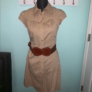 Tan button down shirt